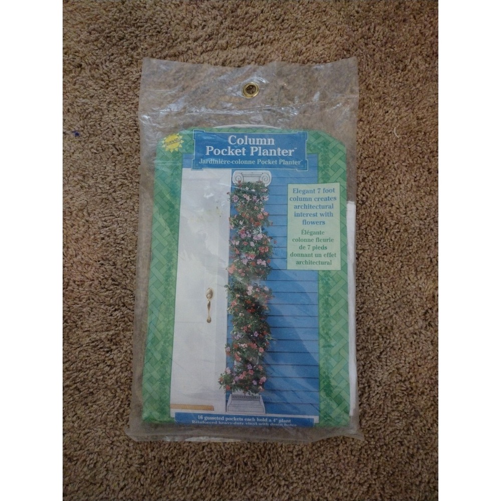 column pocket planter. 1999 Sunhill. Heavy duty vinyl pocket planter. 14.5x7